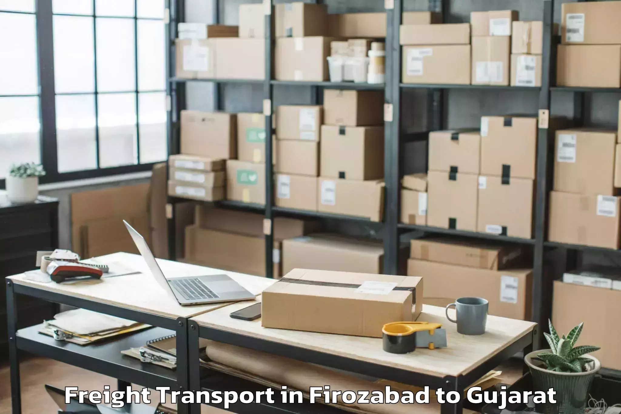 Reliable Firozabad to Delvada Freight Transport